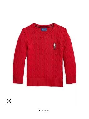 Polo by Ralph Lauren Red Cable Knit Sweater
